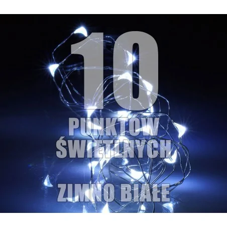 Oswietlenie-choinkowe - ch/0113 lampki wewnętrzne led krople światła lw-led-ks-10 zimna barwa 2xaa rum-lux 