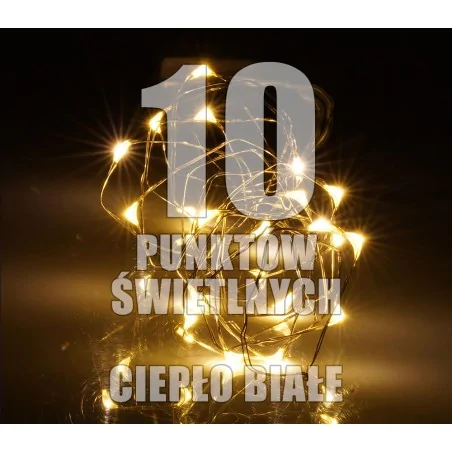 Oswietlenie-choinkowe - ch/0114 lampki wewnętrzne led krople światła lw-led-ks-10 ciepła barwa 2xaa rum-lux 