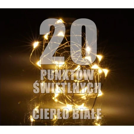 Oswietlenie-choinkowe - ch/0116 lampki wewnętrzne led krople światła lw-led-ks-20 ciepła barwa 2xaa rum-lux 
