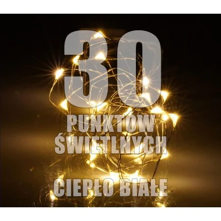 Oswietlenie-choinkowe - ch/0118 lampki wewnętrzne led krople światła lw-led-ks-30 ciepła barwa 3xaa rum-lux 