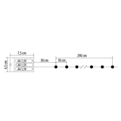 Oswietlenie-choinkowe - ch/0118 lampki wewnętrzne led krople światła lw-led-ks-30 ciepła barwa 3xaa rum-lux 