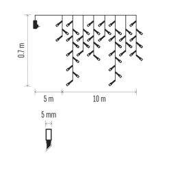 Dekoracje-swiateczne-led - sople lampki dekoracyjne 600 led 10m zimna biel 8 programów ip44 d4cc03 emos 