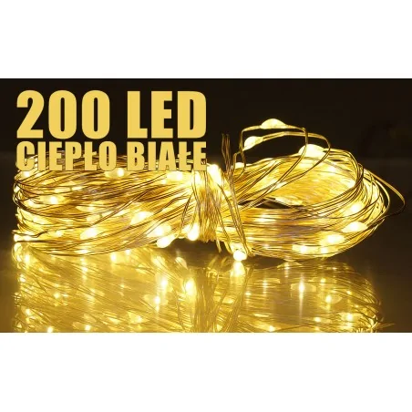 Oswietlenie-choinkowe - ch/0159 lampki zewnętrzne led krople światła lz-led-ks-200 solar ciepła barwa rum-lux 