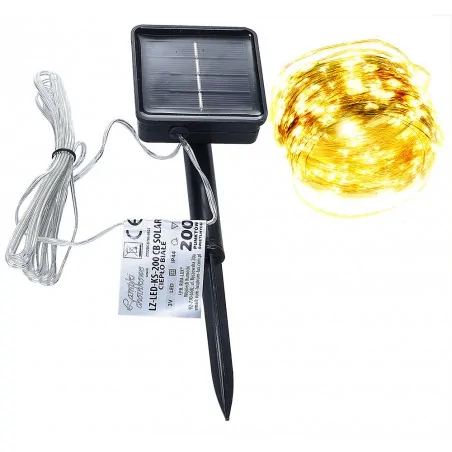 Oswietlenie-choinkowe - ch/0159 lampki zewnętrzne led krople światła lz-led-ks-200 solar ciepła barwa rum-lux 
