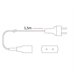 Przedluzacze-elektryczne - pm/0038 zielony przedłużacz choinkowy wewnętrzny 1 gniazdo pm/1-2-1,5m rum-lux 