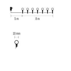 Oswietlenie-choinkowe - lampki choinkowe kulki 80 led cherry 8m zimna 8 programów ip44 d5ac06 emos 