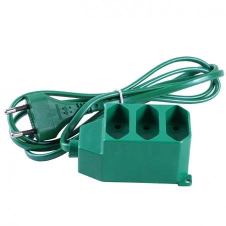 Przedluzacze-elektryczne - pm/0041 zielony przedłużacz choinkowy wewnętrzny 3 gniazda pm/3-2-1,5m rum-lux 