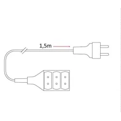 Przedluzacze-elektryczne - pm/0041 zielony przedłużacz choinkowy wewnętrzny 3 gniazda pm/3-2-1,5m rum-lux 