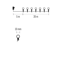 Oswietlenie-choinkowe - choinkowe światełka kulki led x 200 cherry 20m zimna ip44 timer d5ac03 emos 