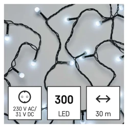 Oswietlenie-choinkowe - cherry lampki choinkowe kulki 300xled 30m zimna ip44 timer d5ac04 emos 