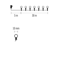 Oswietlenie-choinkowe - cherry lampki choinkowe kulki 300xled 30m zimna ip44 timer d5ac04 emos 