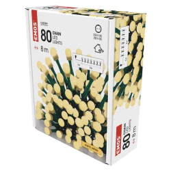 Oswietlenie-choinkowe - łańcuch choinkowy led kulki x 80 cherry 8m ciepła ip44 timer d5aw02 emos 