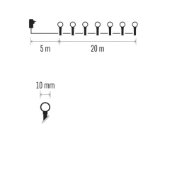 Oswietlenie-choinkowe - światełka bożonarodzeniowe 200 led cherry 20m ciepła biel ip44 timer d5aw03 emos 