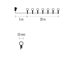 Oswietlenie-choinkowe - lampki choinkowe 200 led cherry 20m multokolor ip44 timer d5am03 emos 