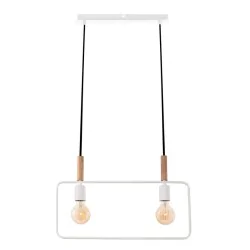 Lampy-sufitowe - wisząca lampa sufitowa biała podwójna e27 2x60w frame 32-73549 candellux 