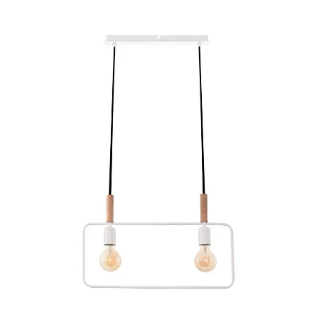 Lampy-sufitowe - wisząca lampa sufitowa biała podwójna e27 2x60w frame 32-73549 candellux 