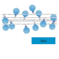 Oswietlenie-choinkowe - dekoracja -światełka niebieskie kulki 40 led big cherry 4m ip44 biały przewód timer d5ab01 emos