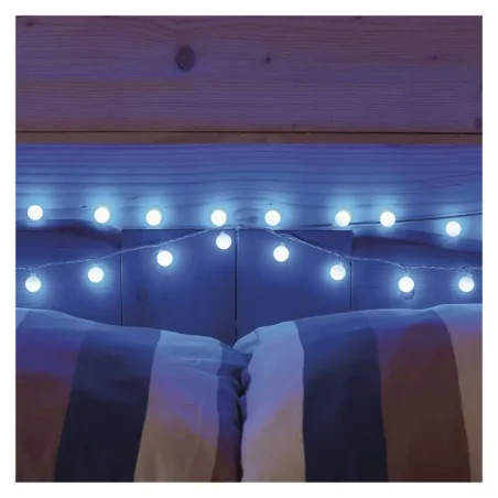 Oswietlenie-choinkowe - dekoracja -światełka niebieskie kulki 40 led big cherry 4m ip44 biały przewód timer d5ab01 emos 