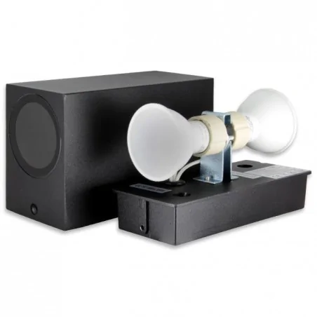 Kinkiety-ogrodowe - czarny kinkiet ogrodowy 2xgu10 lida duo ip44 1181 lvt 