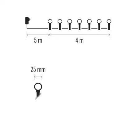 Oswietlenie-choinkowe - różowe światełka dekoracyjne kulki 40 led big cherry 4m ip44 biały przewód timer d5ap01 emos 