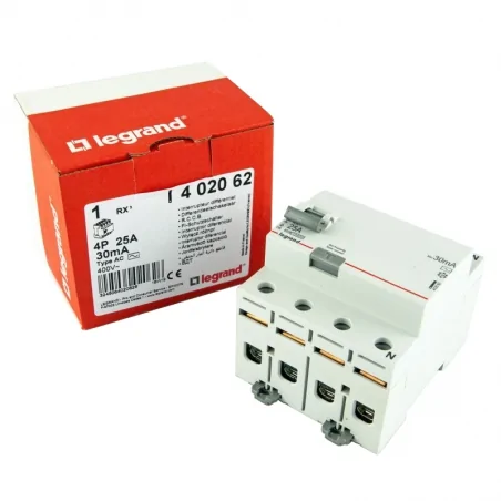 Wylaczniki-nadpradowe-bezpieczniki - wyłącznik różnicowoprądowy 4p 25a ac 402062 rx3 legrand 