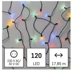 Oswietlenie-choinkowe - lampki choinkowe kolorowe światło classic chain tradycyjne 120 led 17,85m ip44 d4am11 emos 