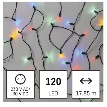 Oswietlenie-choinkowe - lampki choinkowe kolorowe światło classic chain tradycyjne 120 led 17,85m ip44 d4am11 emos 
