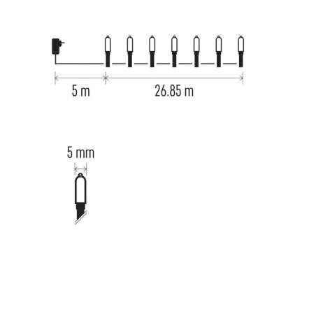 Oswietlenie-choinkowe - lampki choinkowe classic chain tradycyjne 180 led 26,85m multikolor ip44 d4am13 emos 