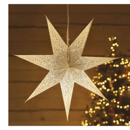 Dekoracje-swiateczne-led - dekoracja świąteczna gwiazda papierowa z brokatem 60cm e14 ip20 dcaz08 emos 