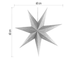 Dekoracje-swiateczne-led - dekoracja świąteczna gwiazda papierowa z brokatem 60cm e14 ip20 dcaz08 emos 