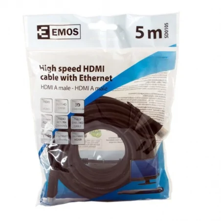 Kable-hdmi - przewód hdmi 1.4 wtyk a - wtyk a, 5m emos - 2334101050 