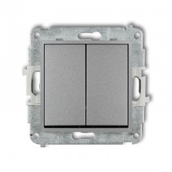 Wylaczniki-zaluzjowe - włącznik żaluzjowy z podtrzymaniem bez piktogramów srebrny metalik icon 7iwp-88.1 karlik