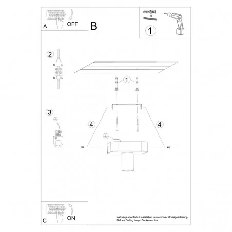 Oswietlenie-sufitowe - nowoczesny plafon tavo 1 e27 sl.1156 sollux lighting 