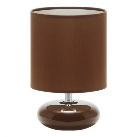 Lampki-nocne - mała brązowa lampka na stolik nocny pati e14 brown 03145 ideus 