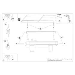 Oswietlenie-sufitowe - nowoczesny plafon tavo 2 e27 sl.1157 sollux lighting 