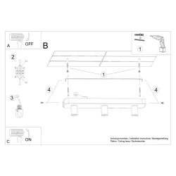 Oswietlenie-sufitowe - nowoczesny plafon tavo 3 e27 sl.1158 sollux lighting 