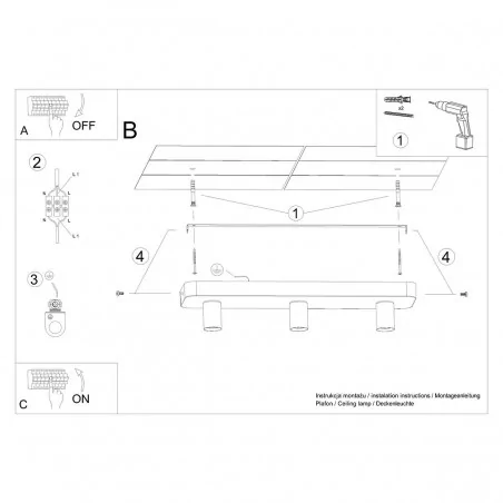 Oswietlenie-sufitowe - nowoczesny plafon tavo 3 e27 sl.1158 sollux lighting 
