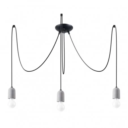 Oswietlenie-sufitowe - szaro-czarny żyrandol neso 3 e27 sl.1160 sollux lighting 