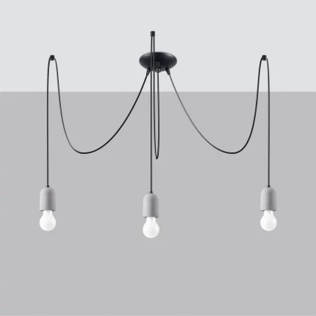 Oswietlenie-sufitowe - szaro-czarny żyrandol neso 3 e27 sl.1160 sollux lighting 