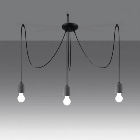 Oswietlenie-sufitowe - szaro-czarny żyrandol neso 3 e27 sl.1160 sollux lighting 