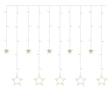 Dekoracje-swiateczne-led - kurtyna świetlna sople + gwiazdki 115 led 185x105cm ciepła ip44 dcgw12 emos 