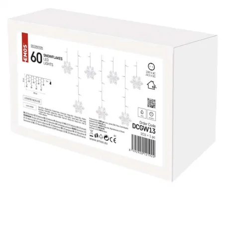 Dekoracje-swiateczne-led - sople i śnieżki - światełka wiszące kurtyna 60xled 135x50 cm zimna ip20 dcgw13 emos 
