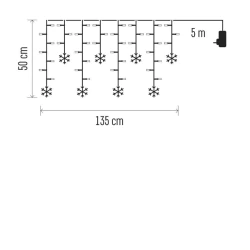 Dekoracje-swiateczne-led - sople i śnieżki - światełka wiszące kurtyna 60xled 135x50 cm zimna ip20 dcgw13 emos 