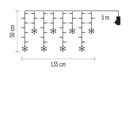 Dekoracje-swiateczne-led - sople i śnieżki - światełka wiszące kurtyna 60xled 135x50 cm zimna ip20 dcgw13 emos 