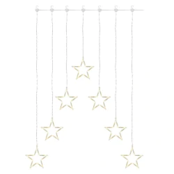 Dekoracje-swiateczne-led - lampki wiszące gwiazdki na święta bożego narodzenia girlanda na okno 70 x led sople 67x125cm ciepła ip44 dcgw14 emos