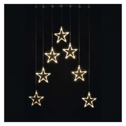 Dekoracje-swiateczne-led - lampki wiszące gwiazdki - girlanda 70 x led sople 67x125cm ciepła ip44 dcgw14 emos 