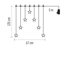 Dekoracje-swiateczne-led - lampki wiszące gwiazdki - girlanda 70 x led sople 67x125cm ciepła ip44 dcgw14 emos 