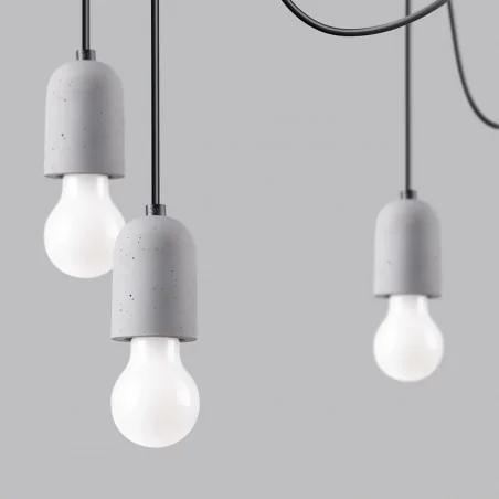 Oswietlenie-sufitowe - szaro-czarny żyrandol neso 7 e27 sl.1162 sollux lighting 