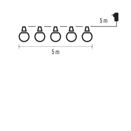 Swiecace-kule-i-girlandy - girlanda łańcuch party 10x 5 led kulki mleczne 5m ciepła ip44 dcpw01 emos 