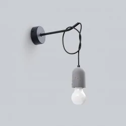 Kinkiety-do-salonu - szaro-czarny kinkiet neso e27 sl.1163 sollux lighting 